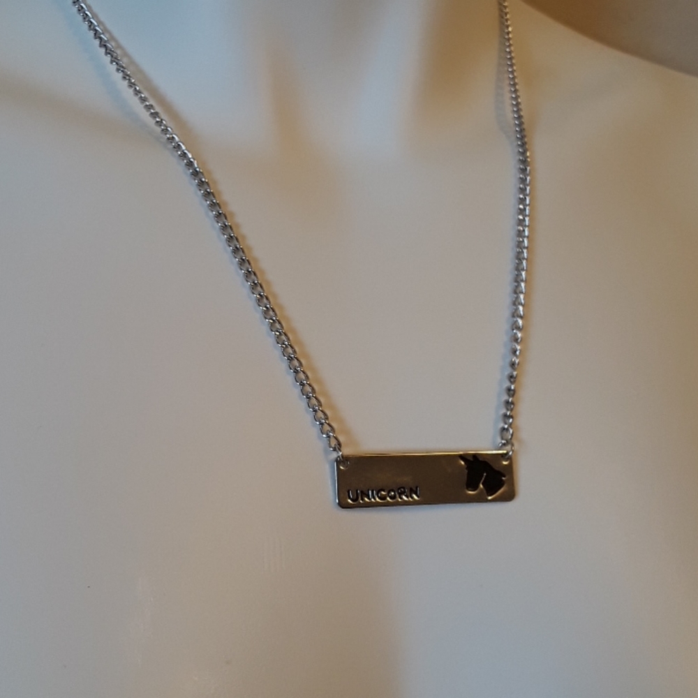 stamped unicorn necklace